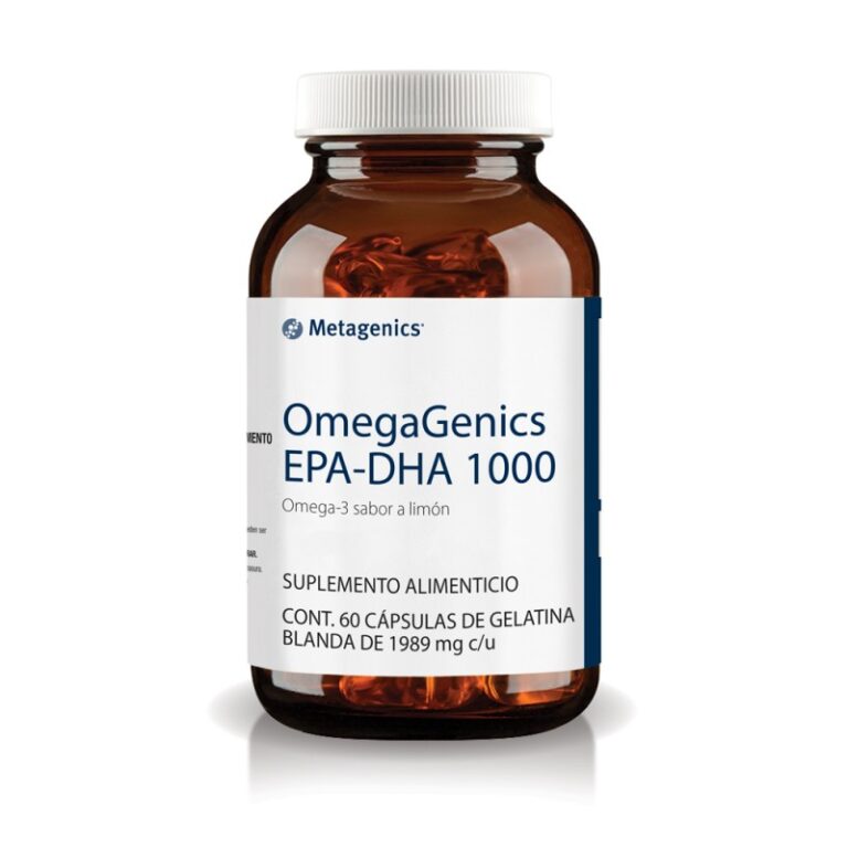 OmegaGenics EPADHA, Omega 3. Cada cápsula contiene 1g