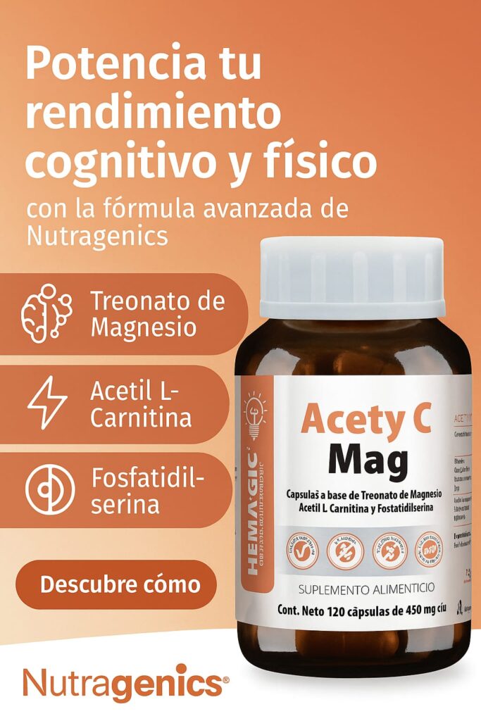 Suplemento para la mente y el cuerpo: Magnesio Treonato, L-Carnitina y Fosfatidilserina | Nutragenics