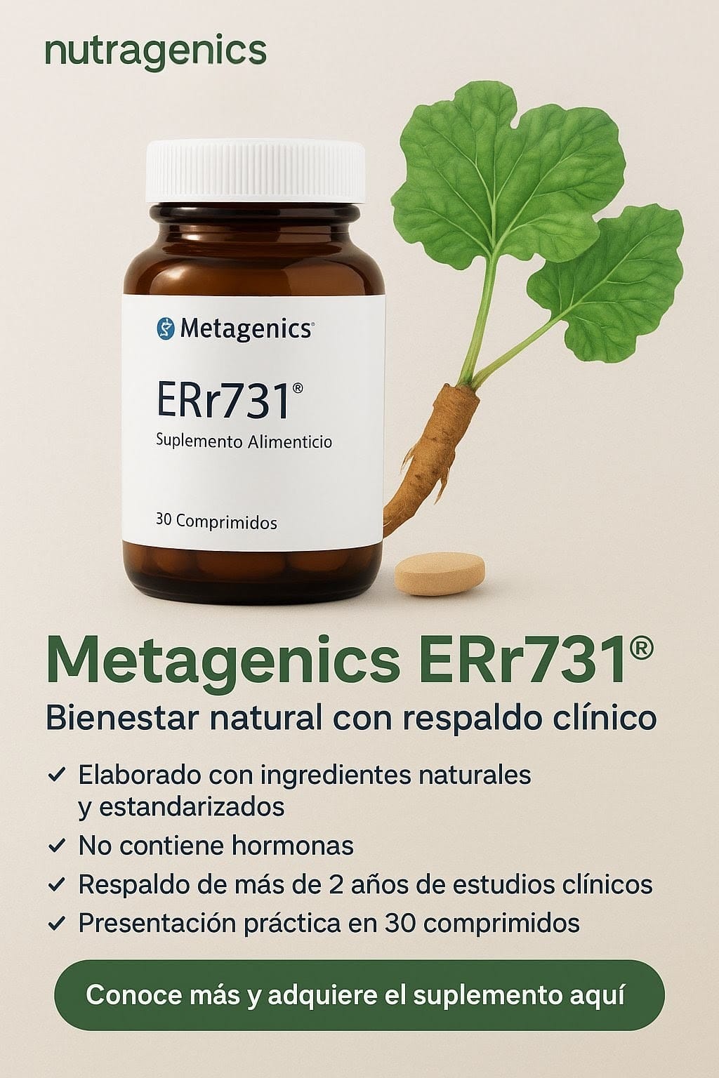Metagenics ERr731 Suplemento natural